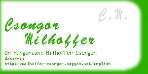 csongor milhoffer business card